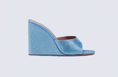 Γαλάζια mules με στρας Amina Muaddi €1.800 από First Boutique