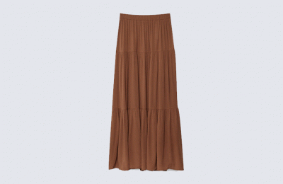 Καφέ boho φούστα €19.99 από Stradivarius