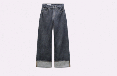 Ψηλόμεσο jean παντελόνι με turn-up cuff από Ζara   
