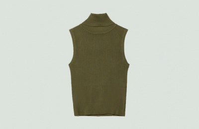 Χακί πλεκτό vest από Stradivarius
